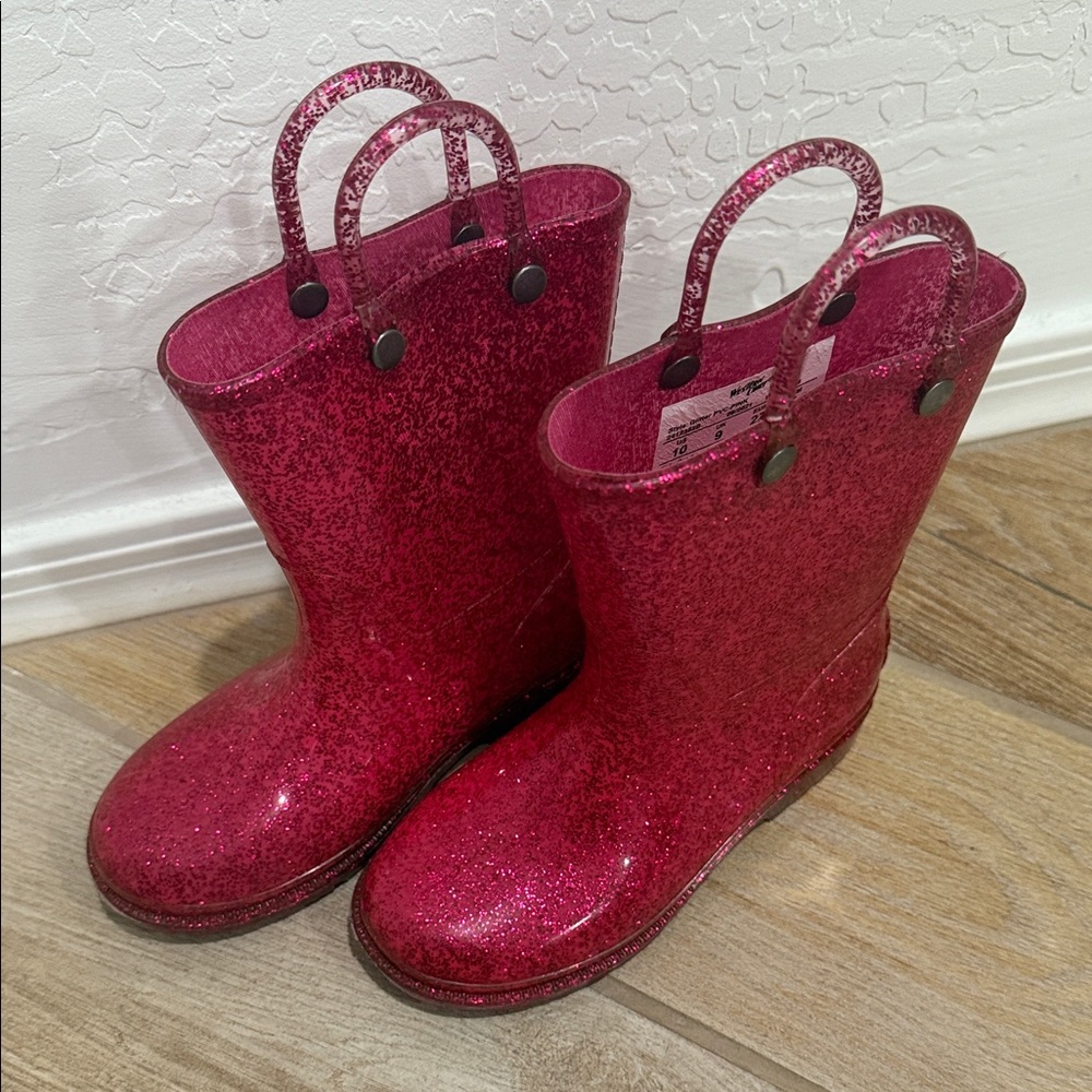 Western Chief Sparkly Pink Glitter Rain Boots
